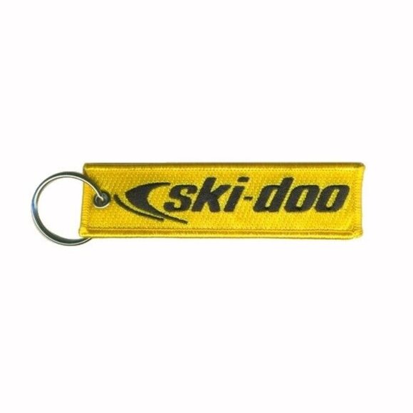 Ski-Doo Yellow-Black Key Chain Fob Embroidered - NEW Fast Ship - Picture 1 of 3